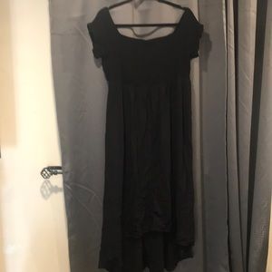 Womens high low black dress